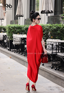 ĐẦM ĐỎ TRƠN KHỐI CỔ TIM