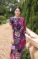 ĐẦM TÍM TRƠN HỌA TIẾT HOA