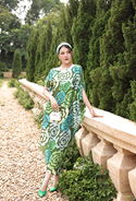 ĐẦM XANH LÁ HỌA TIẾT HOA