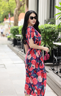 ĐẦM TÍM HỌA TIẾT HOA
